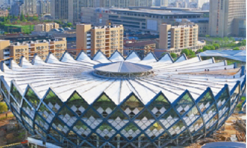 丽水体育馆膜结构工程，膜展开面积约18000平方米，已于2016年10月竣工。