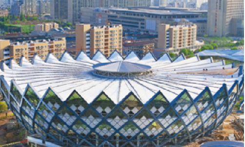 丽水体育馆膜结构工程，膜展开面积约18000平方米，已于2016年10月竣工。